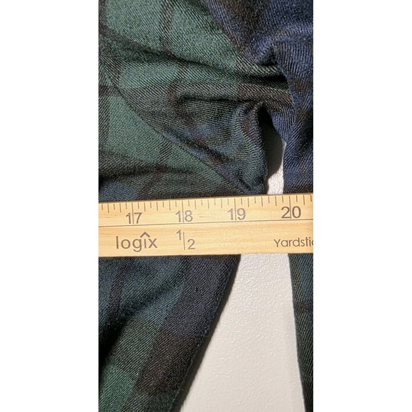 Abercrombie &Fitch Flannel Plaid Shirt Dress GreenBlue Belted Long Sleeve Medium - Picture 9 of 11